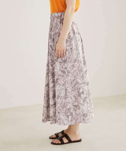 SALON adam et rope'（サロン アダム エ ロペ）の「【洗える】リネン混ウエストギャザースカート（スカート・レディース・ブラック/ブラウン/ライトグリーン・FREE）」の11枚目の写真