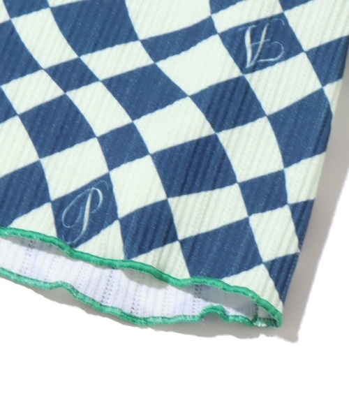 atmos pink（アトモスピンク）の「atmos pink チェッカーリブ配色メロウTP / アトモスピンク チェッカーリブハイショクメロウトップス（シャツ/ブラウス・レディース・ネイビー/ブラウン・FREE）」の9枚目の写真