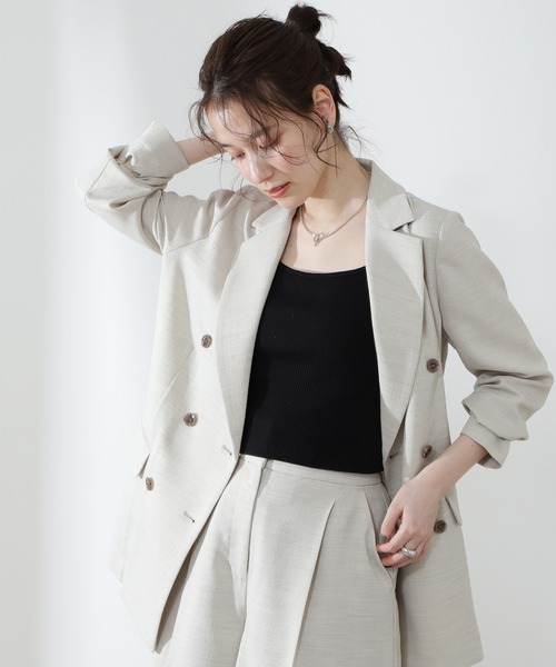 N.（N. Natural Beauty Basic）（エヌエヌナチュラルビューティーベーシック）の「【S Size Line】◆麻調テーラードジャケット（テーラードジャケット・レディース・スミクロ/ナチュラル・SMALL/MEDIUM）」の15枚目の写真