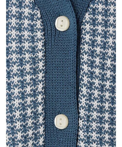 Green Parks(グリーンパークス)の「ショート丈柄ニットベスト(ベスト・レディース・ブルー/ダークグレー・FREE)」の4枚目の写真