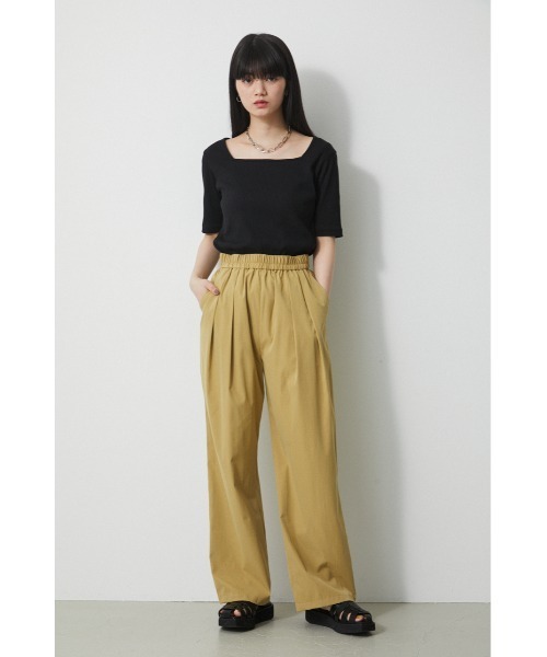 AZUL by moussy(アズールバイマウジー)の「2WAY RIB TOPS/2WAYリブトップス(Tシャツ/カットソー・レディース・オフホワイト/ブラック/グリーン/ベージュ・SMALL/MEDIUM)」の16枚目の写真