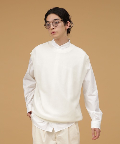 NANO universe（ナノユニバース）の「LB.03/【洗える】ウォッシャブルガーターニットベスト（ベスト・メンズ・ブラック/ライトグリーン/オフホワイト・S/M/L）」の11枚目の写真