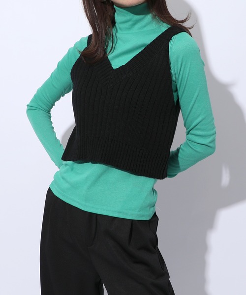 MAISON BREEZE(メゾンブリーズ)の「【MAISON BREEZE】ハイゲージハイネックカットソー SCCH83(Tシャツ/カットソー・レディース・ブラック/サックスブルー/グリーン/ホワイト・FREE)」の12枚目の写真