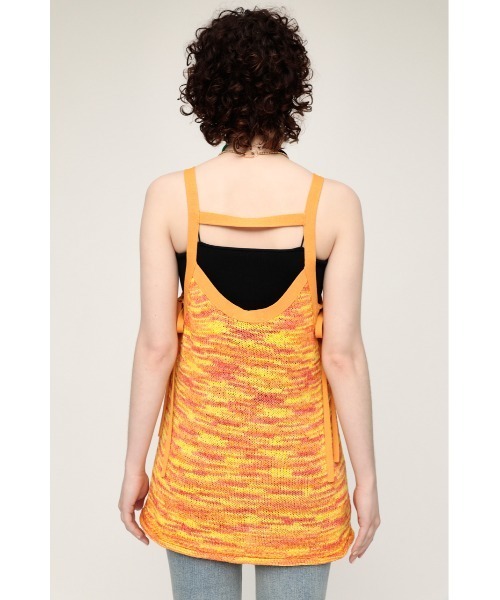 SLY(スライ)の「TAPE YARN CAMI TOPS キャミ トップス サマーニット(タンクトップ・レディース・オレンジ系その他/グリーン・FREE)」の12枚目の写真