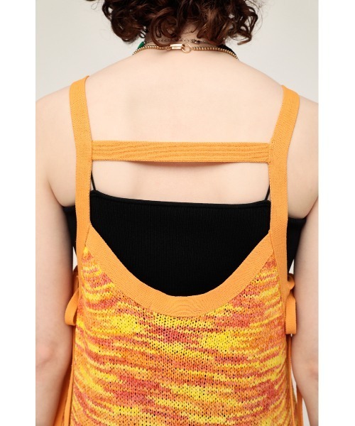 SLY(スライ)の「TAPE YARN CAMI TOPS キャミ トップス サマーニット(タンクトップ・レディース・オレンジ系その他/グリーン・FREE)」の14枚目の写真