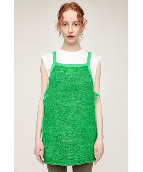 SLY(スライ)の「TAPE YARN CAMI TOPS キャミ トップス サマーニット(タンクトップ・レディース・オレンジ系その他/グリーン・FREE)」の5枚目の写真
