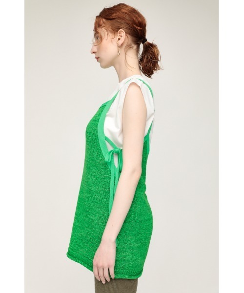 SLY(スライ)の「TAPE YARN CAMI TOPS キャミ トップス サマーニット(タンクトップ・レディース・オレンジ系その他/グリーン・FREE)」の6枚目の写真