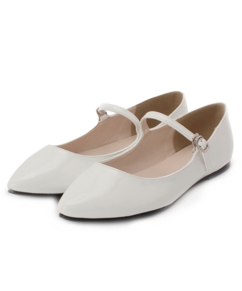 THE EMPORIUM(ジエンポリアム)の「ポインテッドストラップパンプス(パンプス・レディース・ホワイト/ブラック/レッド・45/35)」の1枚目の写真