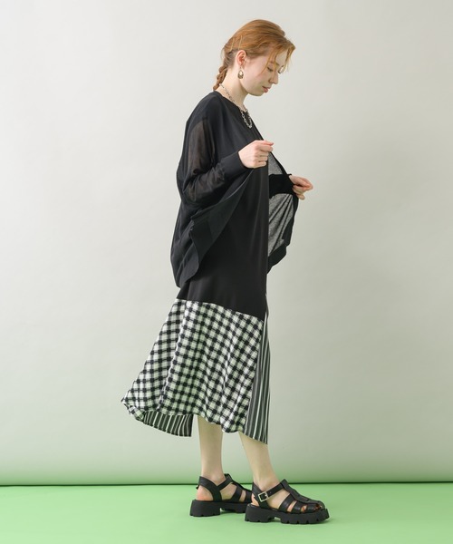 DOLLUPOOPS（ドールアップウップス）の「doll up oops ストライプギンガムワンピース（ワンピース・レディース・ホワイト/ブラック・FREE）」の13枚目の写真