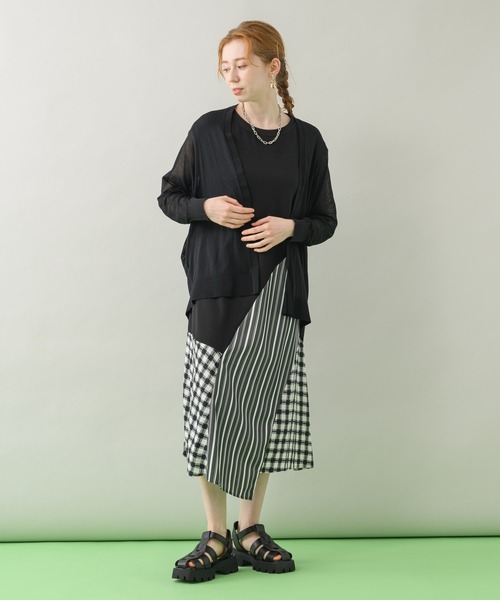 DOLLUPOOPS（ドールアップウップス）の「doll up oops ストライプギンガムワンピース（ワンピース・レディース・ホワイト/ブラック・FREE）」の7枚目の写真