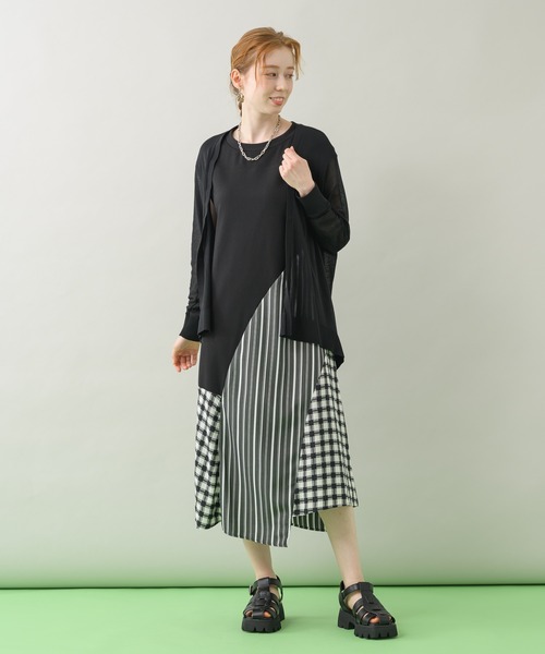 DOLLUPOOPS（ドールアップウップス）の「doll up oops ストライプギンガムワンピース（ワンピース・レディース・ホワイト/ブラック・FREE）」の10枚目の写真