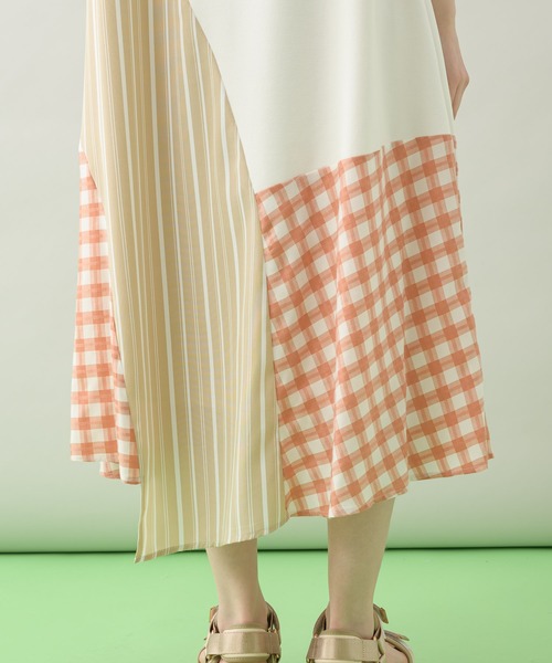 DOLLUPOOPS（ドールアップウップス）の「doll up oops ストライプギンガムワンピース（ワンピース・レディース・ホワイト/ブラック・FREE）」の6枚目の写真