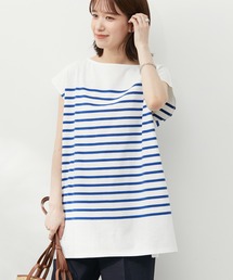 Green　Parks | パネルボーダーフレンチスリーブチュニック(Tシャツ/カットソー)