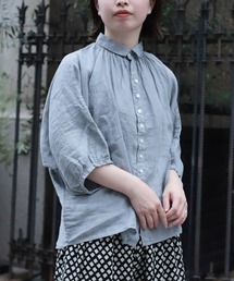 ブロカント　麻混　リネン　ピンタックブラウス リネン混ピンタックブラウス｜くらしと生協