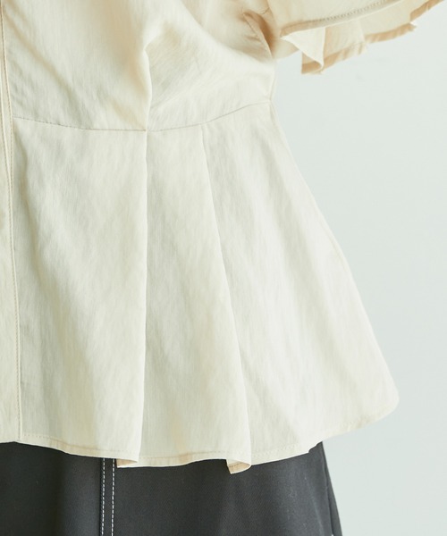 VIS（ビス）の「ワッシャー加工フレアスリーブブラウス（シャツ/ブラウス・レディース・ブラック/ホワイト/ライトグリーン/クリーム・FREE）」の16枚目の写真