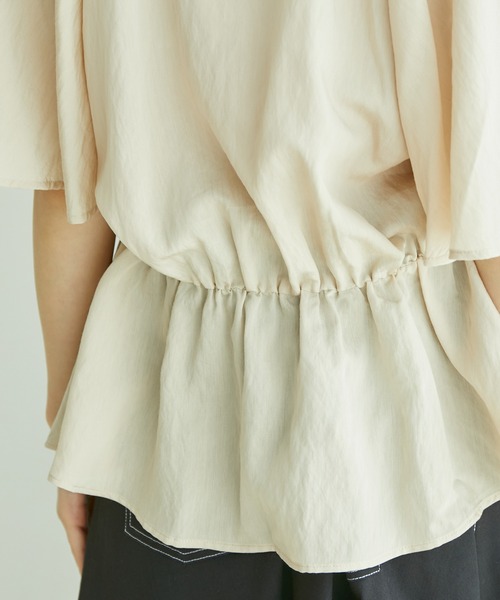 VIS（ビス）の「ワッシャー加工フレアスリーブブラウス（シャツ/ブラウス・レディース・ブラック/ホワイト/ライトグリーン/クリーム・FREE）」の13枚目の写真