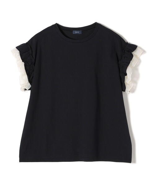 SHIPS(シップス)の「*シアードッキングギャザースリーブカットソー◆(Tシャツ/カットソー・レディース・ライトホワイト/チャコールグレー/ダークブルー/ダークネイビー・ONE SIZE)」の8枚目の写真