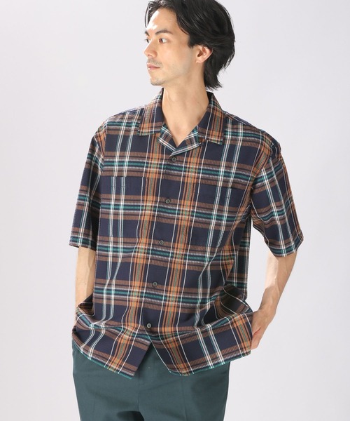 niko and...(ニコアンド)の「シアサッカーチェックシャツ(シャツ/ブラウス・メンズ・ベージュ/ネイビー/オフホワイト・MEDIUM/LARGE)」の3枚目の写真