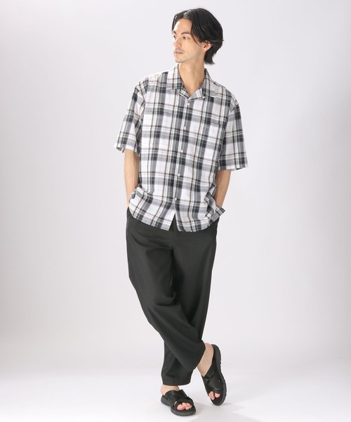 niko and...(ニコアンド)の「シアサッカーチェックシャツ(シャツ/ブラウス・メンズ・ベージュ/ネイビー/オフホワイト・MEDIUM/LARGE)」の13枚目の写真