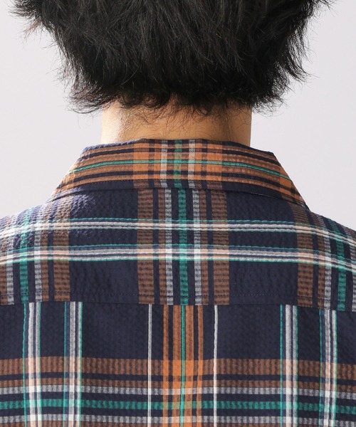 niko and...(ニコアンド)の「シアサッカーチェックシャツ(シャツ/ブラウス・メンズ・ベージュ/ネイビー/オフホワイト・MEDIUM/LARGE)」の17枚目の写真