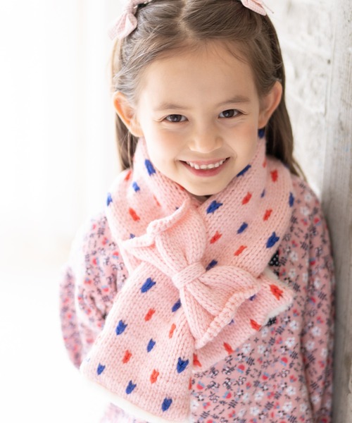 RAGMART（ラグマート）の「リボンマフラー（マフラー・キッズ・アイボリー/ピンク・S/M）」の4枚目の写真