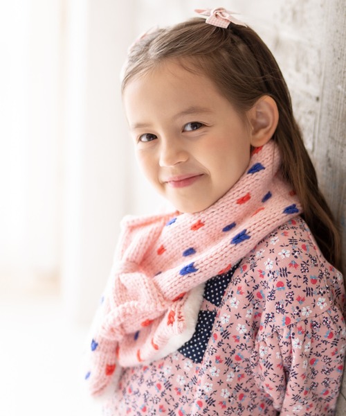 RAGMART（ラグマート）の「リボンマフラー（マフラー・キッズ・アイボリー/ピンク・S/M）」の3枚目の写真