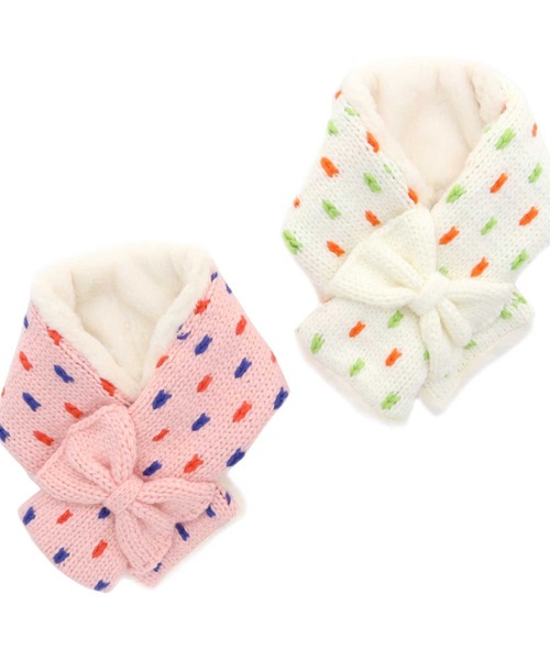 RAGMART（ラグマート）の「リボンマフラー（マフラー・キッズ・アイボリー/ピンク・S/M）」の7枚目の写真