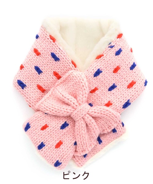 RAGMART（ラグマート）の「リボンマフラー（マフラー・キッズ・アイボリー/ピンク・S/M）」の10枚目の写真