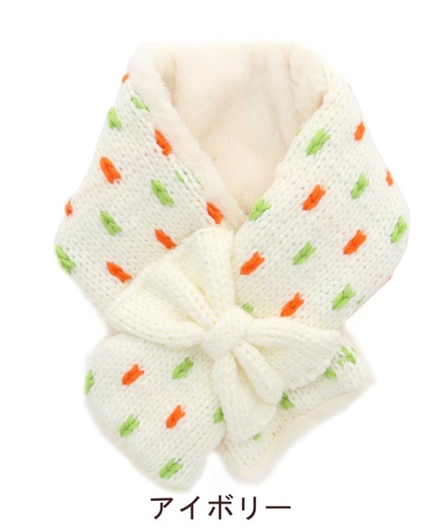 RAGMART（ラグマート）の「リボンマフラー（マフラー・キッズ・アイボリー/ピンク・S/M）」の8枚目の写真