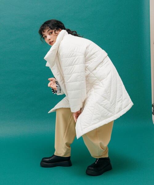CITEN(シテン)の「<CITEN>ヘンケイキルト ナカワタ スタンドカラー アウター(その他アウター・レディース・ライトブルー/ブラック/オフホワイト・FREE)」の9枚目の写真