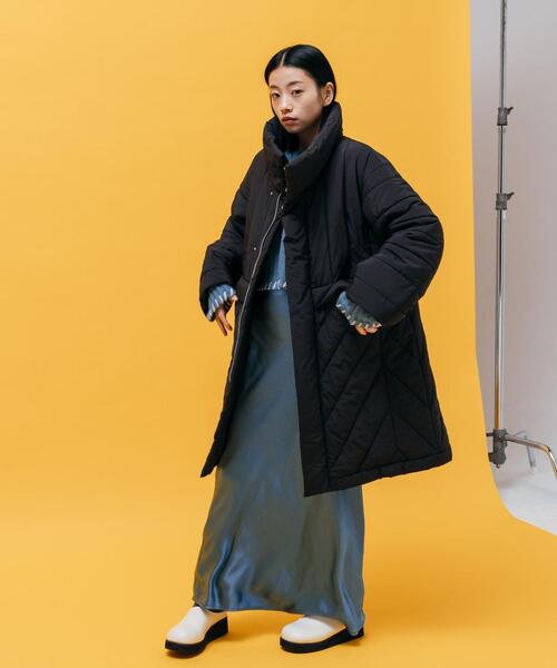 CITEN(シテン)の「<CITEN>ヘンケイキルト ナカワタ スタンドカラー アウター(その他アウター・レディース・ライトブルー/ブラック/オフホワイト・FREE)」の16枚目の写真
