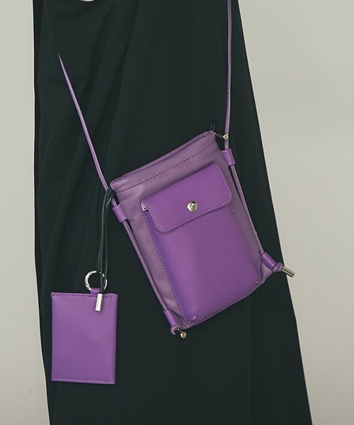 un dix cors（アンディコール）の「cachecache（カシュカシュ）スマホミニショルダー（ショルダーバッグ・レディース・ブラック/パープル/ホワイト・FREE）」の11枚目の写真