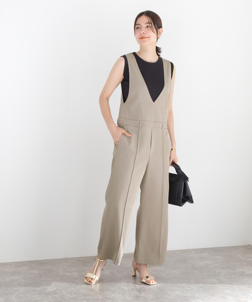 JOURNAL STANDARD（ジャーナルスタンダード）の「ドライタッチカルゼサロペット（サロペット/オーバーオール・レディース・ブラック/ベージュ・38/36）」の19枚目の写真