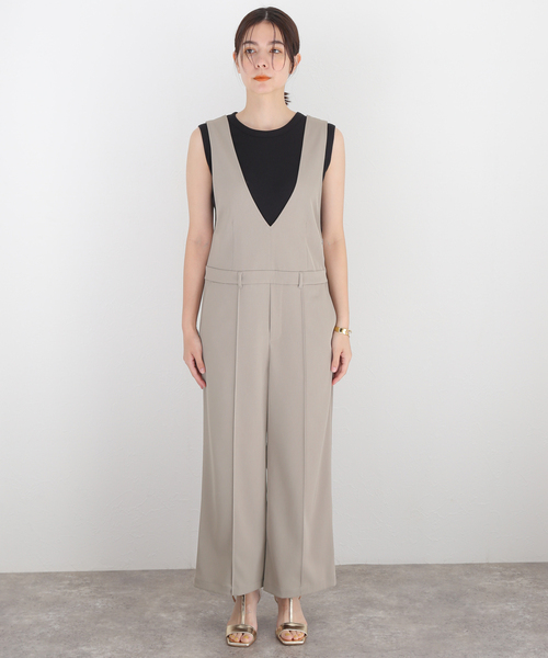 JOURNAL STANDARD（ジャーナルスタンダード）の「ドライタッチカルゼサロペット（サロペット/オーバーオール・レディース・ブラック/ベージュ・38/36）」の11枚目の写真