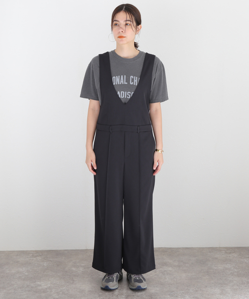 JOURNAL STANDARD（ジャーナルスタンダード）の「ドライタッチカルゼサロペット（サロペット/オーバーオール・レディース・ブラック/ベージュ・38/36）」の21枚目の写真