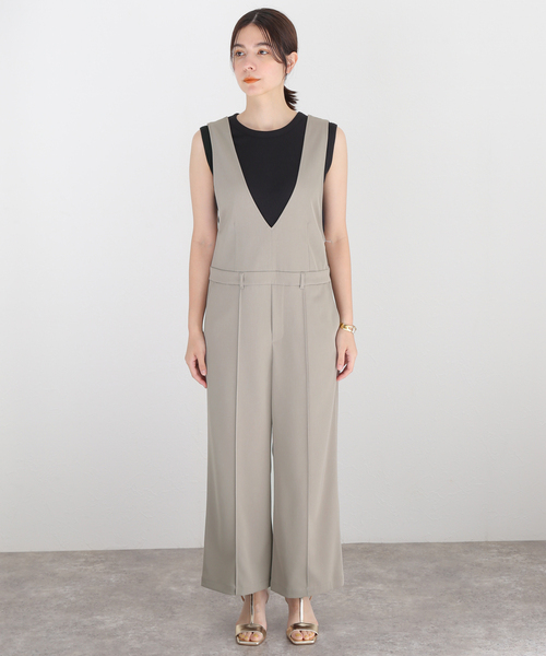 JOURNAL STANDARD（ジャーナルスタンダード）の「ドライタッチカルゼサロペット（サロペット/オーバーオール・レディース・ブラック/ベージュ・38/36）」の13枚目の写真