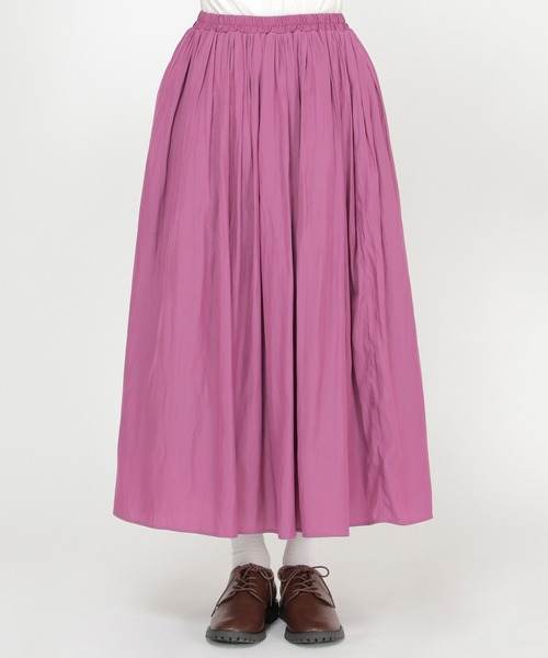 LBC（エルビーシー）の「サテンギャザースカート（スカート・レディース・パープル/ベージュ/チャコールグレー・M）」の4枚目の写真