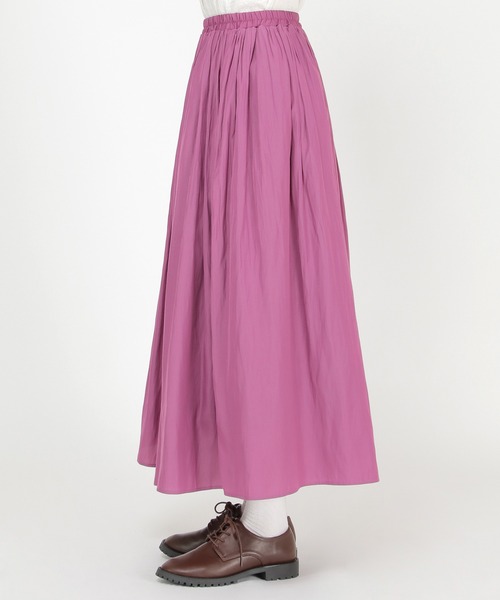 LBC（エルビーシー）の「サテンギャザースカート（スカート・レディース・パープル/ベージュ/チャコールグレー・M）」の5枚目の写真