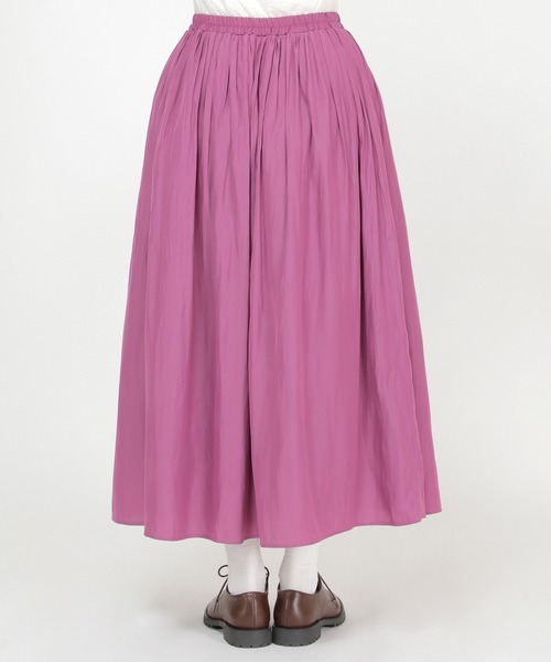 LBC（エルビーシー）の「サテンギャザースカート（スカート・レディース・パープル/ベージュ/チャコールグレー・M）」の6枚目の写真