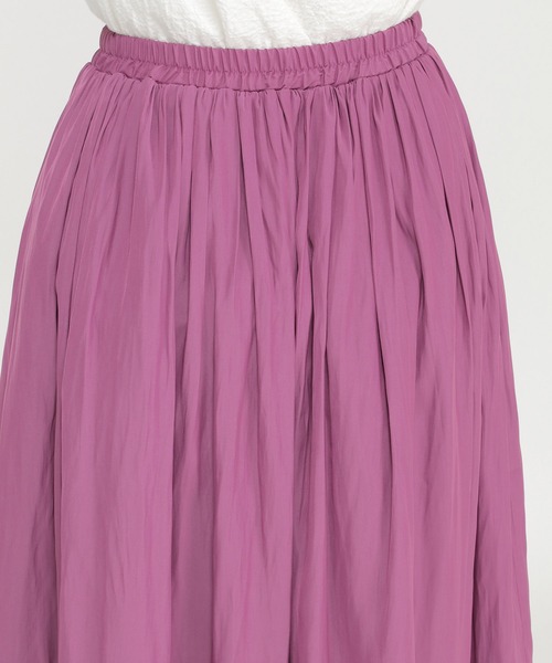 LBC（エルビーシー）の「サテンギャザースカート（スカート・レディース・パープル/ベージュ/チャコールグレー・M）」の9枚目の写真