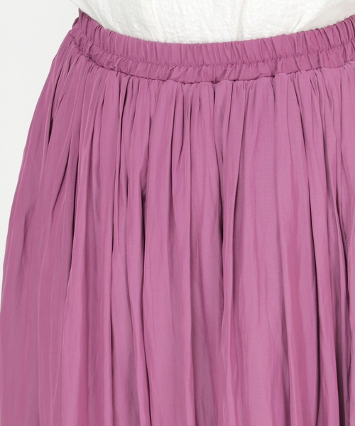 LBC（エルビーシー）の「サテンギャザースカート（スカート・レディース・パープル/ベージュ/チャコールグレー・M）」の7枚目の写真