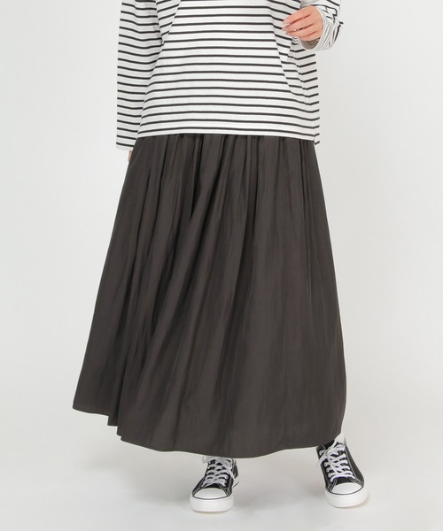 LBC（エルビーシー）の「サテンギャザースカート（スカート・レディース・パープル/ベージュ/チャコールグレー・M）」の17枚目の写真