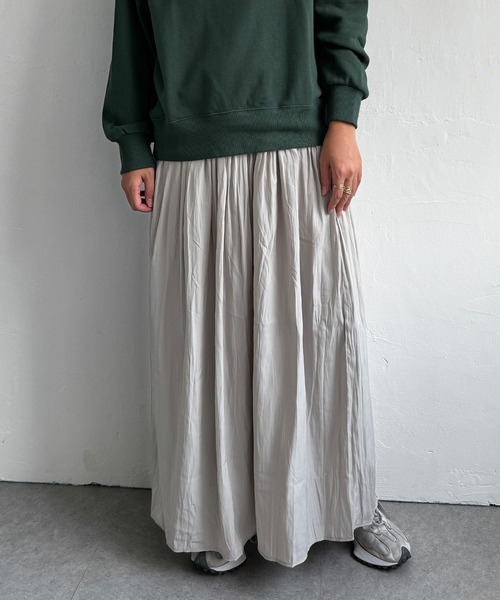 LBC（エルビーシー）の「サテンギャザースカート（スカート・レディース・パープル/ベージュ/チャコールグレー・M）」の13枚目の写真