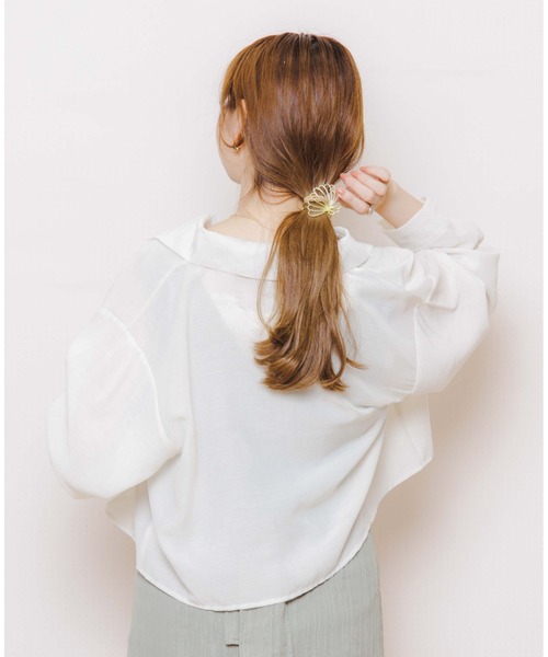 flower(フラワー)の「スモーキーショートシャツ(シャツ/ブラウス・レディース・アイボリー/ベージュ/カーキ・FREE)」の21枚目の写真