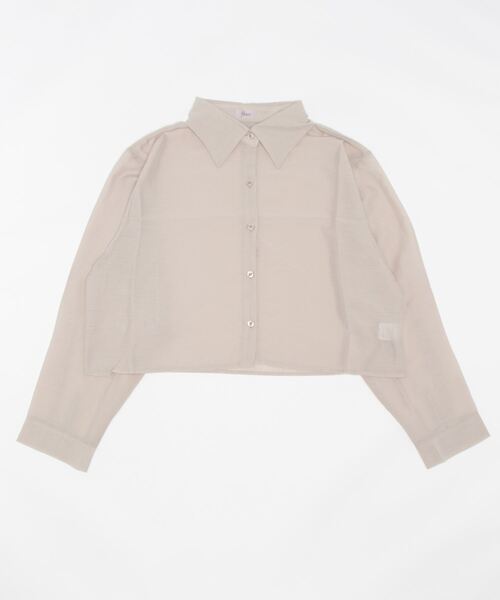 flower(フラワー)の「スモーキーショートシャツ(シャツ/ブラウス・レディース・アイボリー/ベージュ/カーキ・FREE)」の7枚目の写真