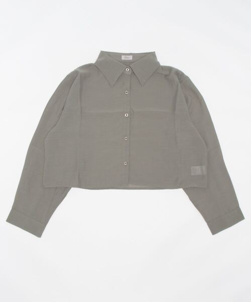 flower(フラワー)の「スモーキーショートシャツ(シャツ/ブラウス・レディース・アイボリー/ベージュ/カーキ・FREE)」の12枚目の写真