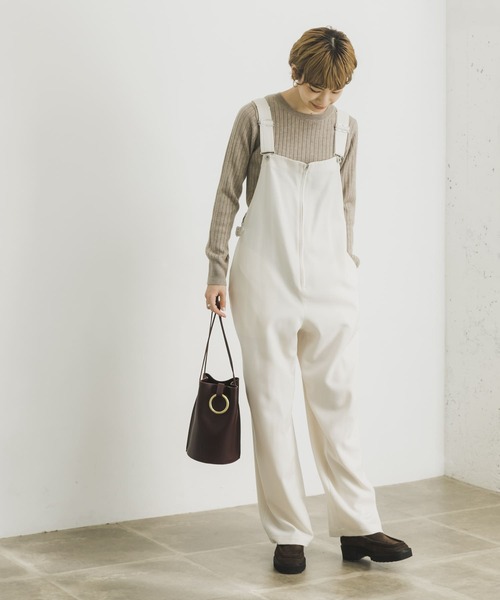 URBAN RESEARCH(アーバンリサーチ)の「『WEB限定』コンパクトリブニット(長袖)(ニット/セーター・レディース・オフホワイト/ライトピンク/ベージュ系その他/グリーン/グレー/ネイビー/ブラック・FREE)」の8枚目の写真