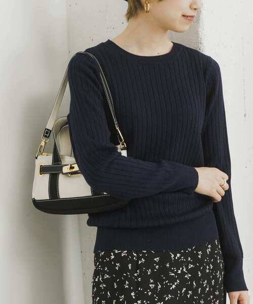 URBAN RESEARCH(アーバンリサーチ)の「『WEB限定』コンパクトリブニット(長袖)(ニット/セーター・レディース・オフホワイト/ライトピンク/ベージュ系その他/グリーン/グレー/ネイビー/ブラック・FREE)」の14枚目の写真