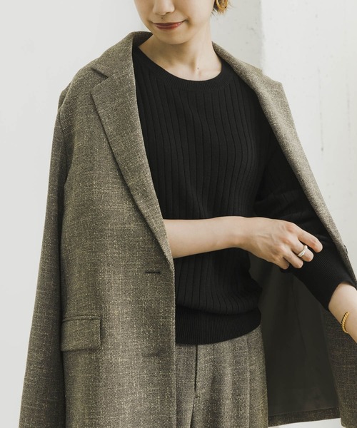 URBAN RESEARCH(アーバンリサーチ)の「『WEB限定』コンパクトリブニット(長袖)(ニット/セーター・レディース・オフホワイト/ライトピンク/ベージュ系その他/グリーン/グレー/ネイビー/ブラック・FREE)」の21枚目の写真