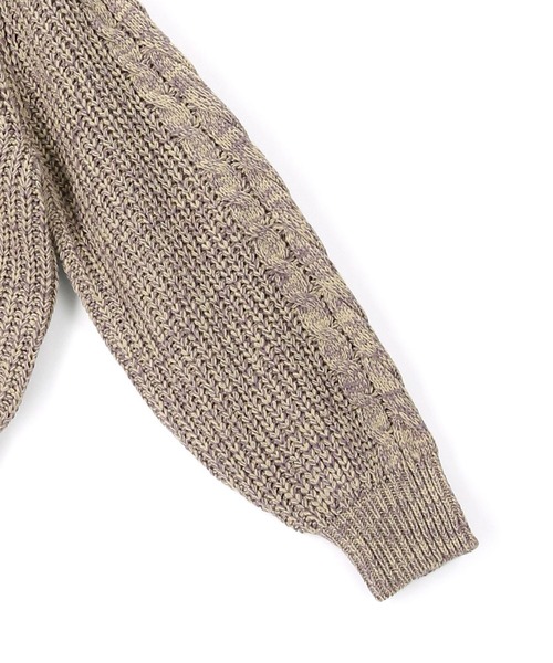 SALON adam et rope'(サロン アダム エ ロペ)の「【WEB限定】ハーフジップショートニット(ニット/セーター・レディース・チャコールグレー/パープル系その他/イエロー系その他・FREE)」の4枚目の写真